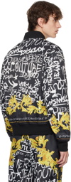 Versace Jeans Couture Black Graffiti Bomber Jacket