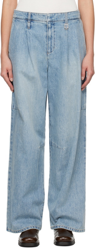 Photo: WOOYOUNGMI Blue One-Tuck Wide Jeans