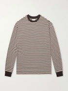 Kaptain Sunshine - Striped Wool-Jersey T-Shirt - Brown