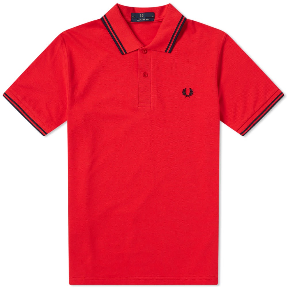 Fred Perry Original Twin Tipped Polo Red & Navy Fred Perry