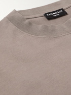 Balenciaga - Logo-Embroidered Cotton-Jersey T-Shirt - Neutrals