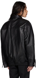 Wooyoungmi Black Banding Leather Jacket