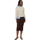 ISSEY MIYAKE Brown October Spongy-58 Midi Skirt