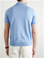 Brunello Cucinelli - Knitted Cotton Polo Shirt - Blue