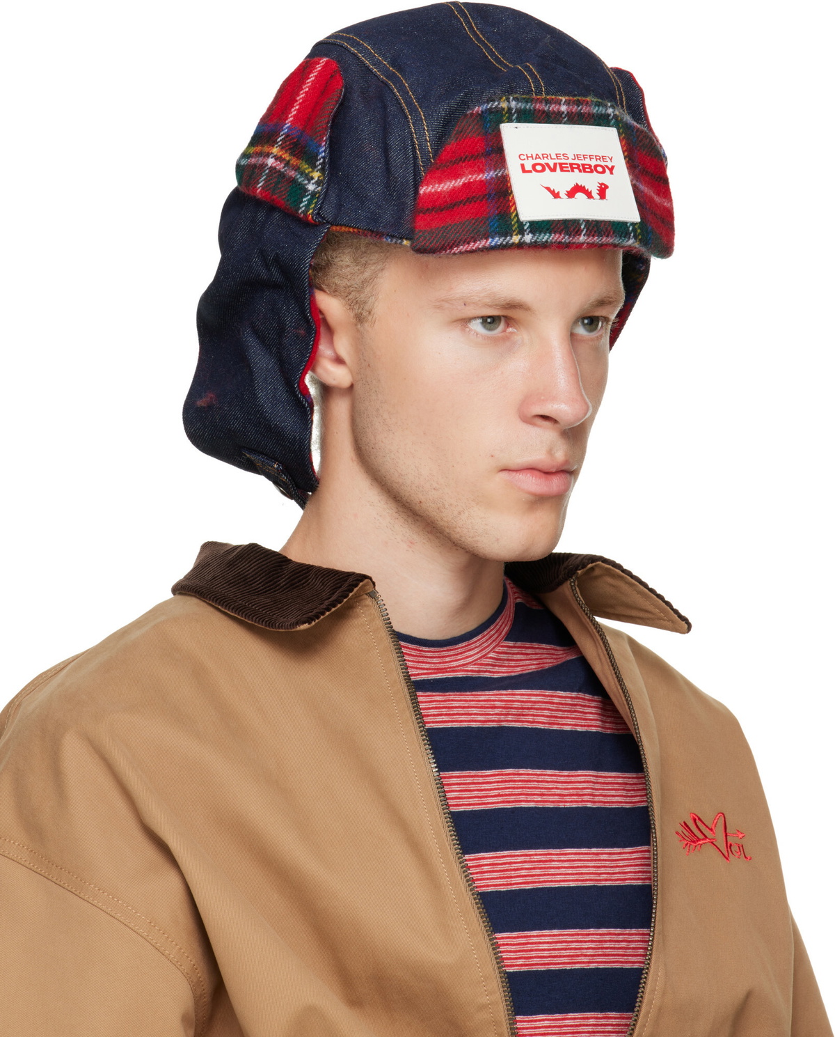 Charles Jeffrey LOVERBOY Navy & Red Trapper Hat