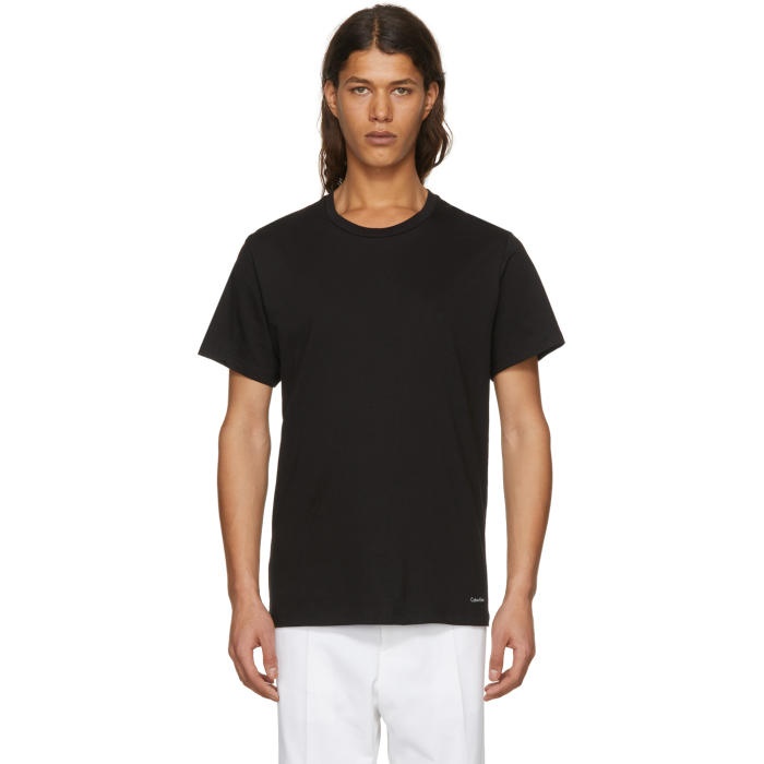 Photo: Calvin Klein Underwear Three-Pack Black Crewneck T-Shirt