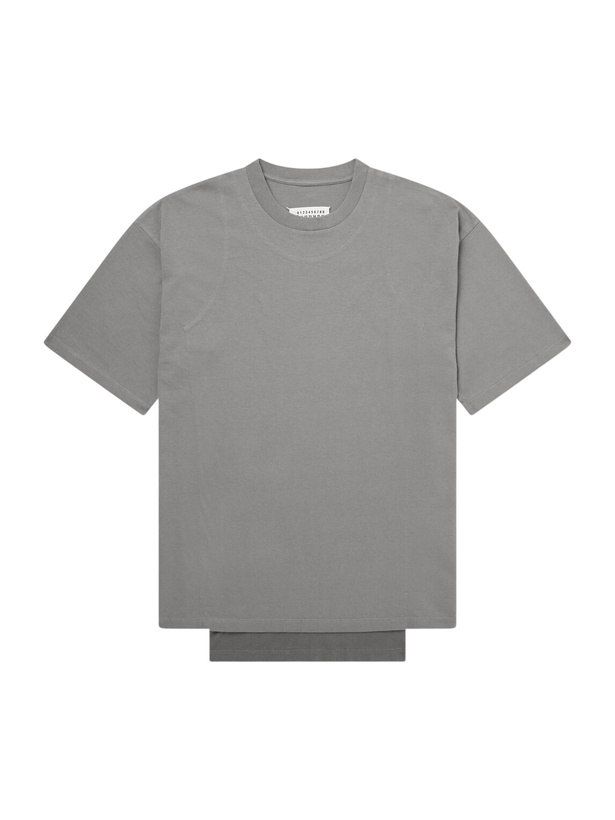 Photo: Maison Margiela - Layered Cotton-Jersey T-Shirt - Gray