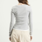 ST. Agni Women's Organic Cotton Layered Long Sleeve Top in Grey Marle