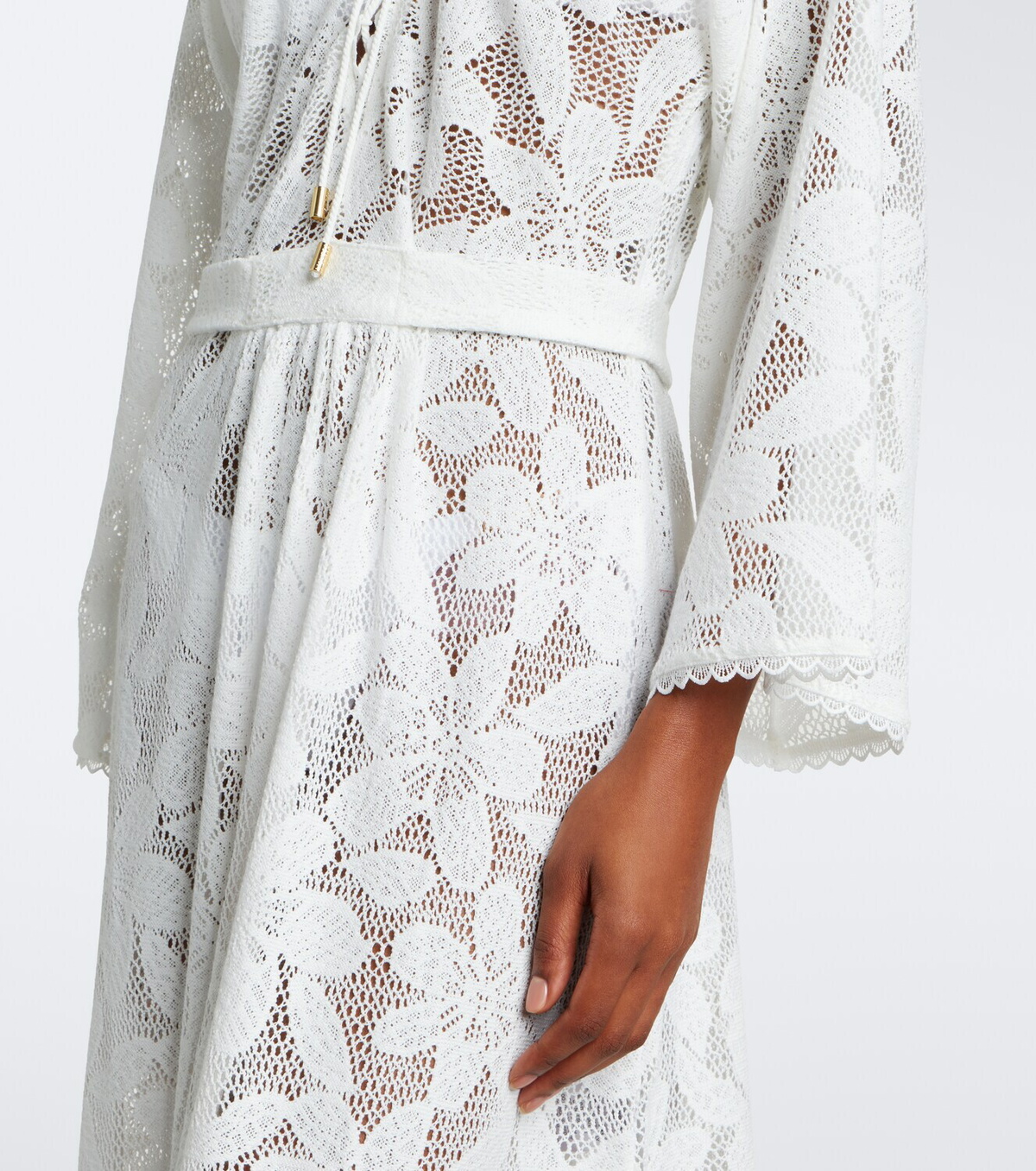 Melissa Odabash Nina floral sheer lace kaftan