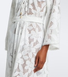 Melissa Odabash Nina floral sheer lace kaftan