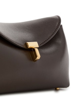 Toteme T-lock Mini Leather Clutch - Chocolate - One Size