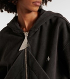 The Attico Logo cotton jersey zip-up hoodie