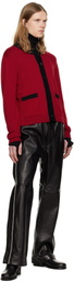 Ernest W. Baker Black Warm Up Leather Pants