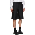Comme des Garcons Homme Plus Black Twill Garment Treated Shorts
