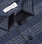 YMC - Checked Woven Half-Placket Shirt - Blue