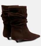 Amina Muaddi Jamie 25 suede ankle boots