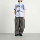 Junya Watanabe MAN Men's Patchwork Mix Short Sleeve Shirt in White/Sax X Mix