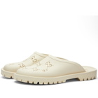 Gucci Men's Ella Embossed GG Trek Slide in White