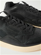 Jil Sander - Mesh-Trimmed Leather Sneakers - Black