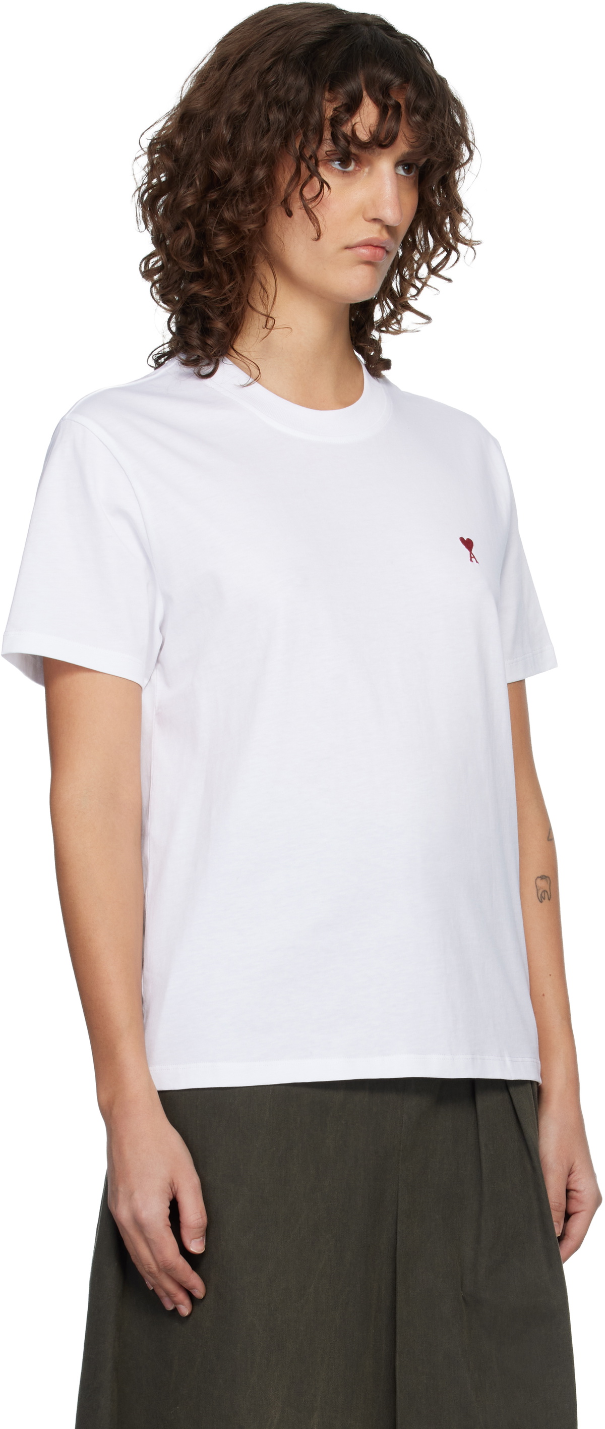 AMI Paris White Ami de Coeur T-shirt