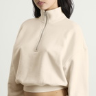 SKIMS Women's Drapey French Terry Half Zip Pullover in Buff