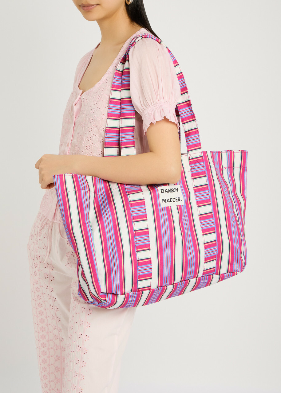 Damson Madder Striped Canvas Tote - Pink - One Size