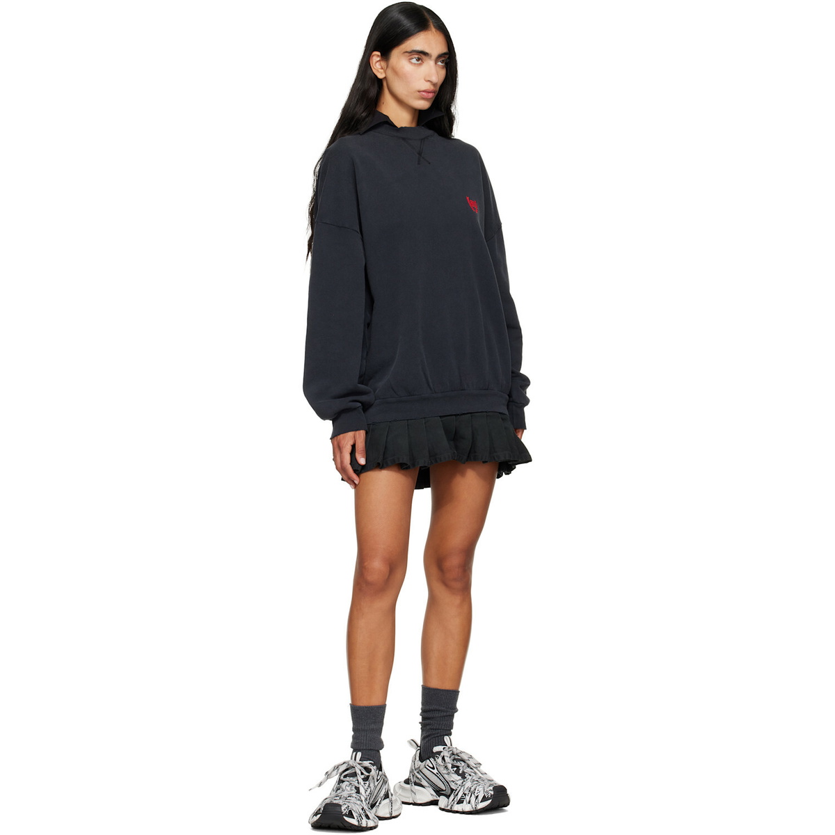 Balenciaga White & Black 3XL Extreme Laces Sneakers