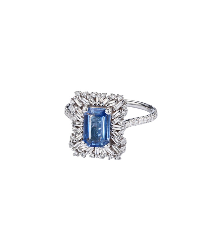 Photo: Suzanne Kalan 18kt white gold ring with sapphires and diamonds