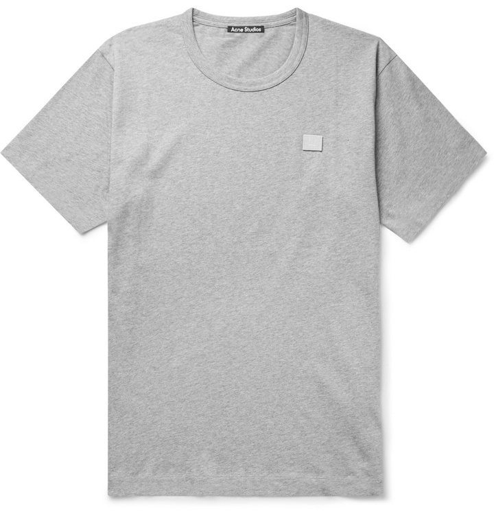 Photo: Acne Studios - Nash Logo-Appliquéd Cotton-Jersey T-Shirt - Gray