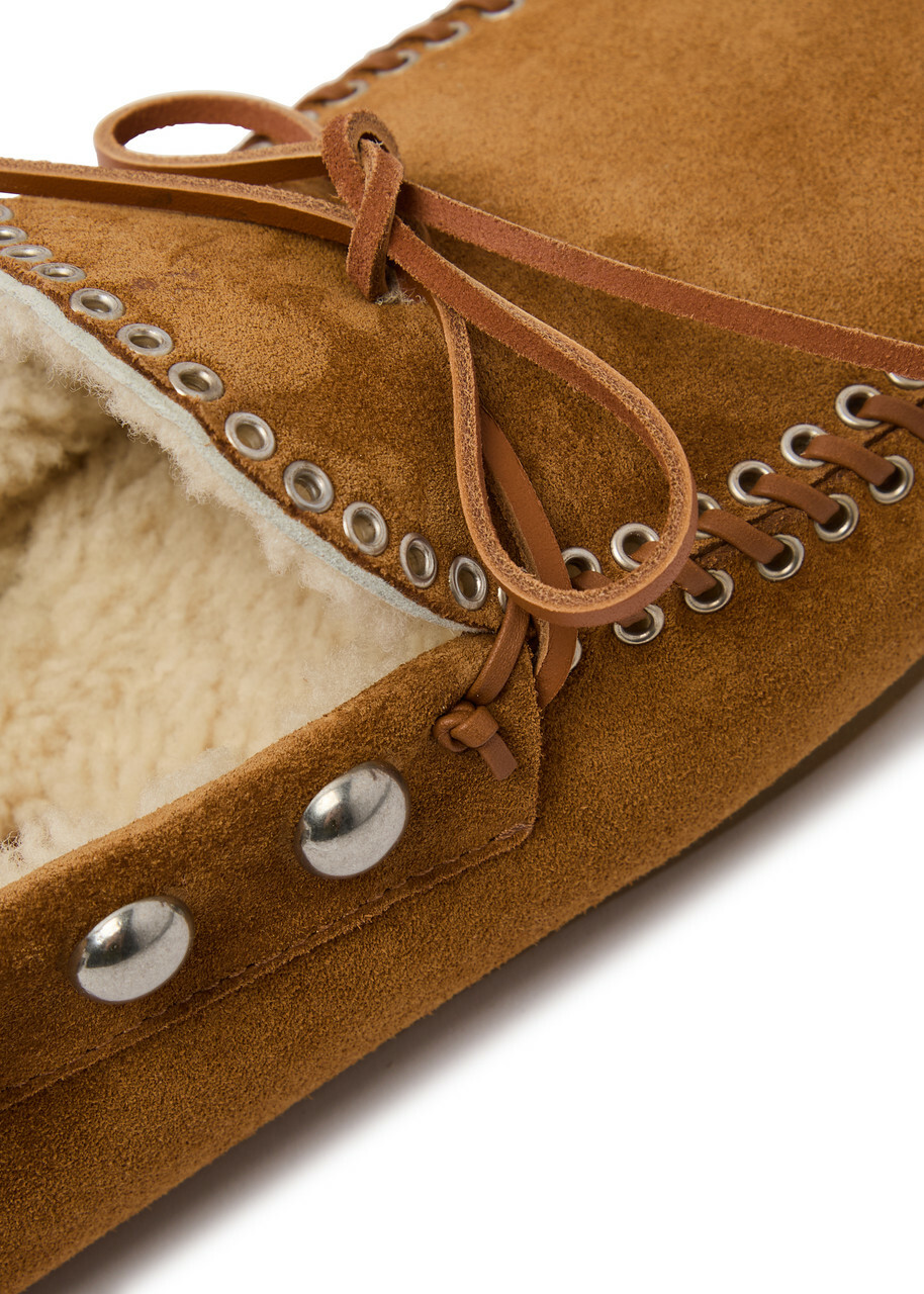 Isabel Marant étoile Fitza Embellished Suede Loafers Tan Isabel