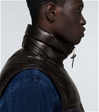 Tom Ford - Nylon and leather down-filled gilet