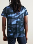 Nike Tennis - NikeCourt Advantage Printed Dri-FIT Mesh Tennis T-Shirt - Blue