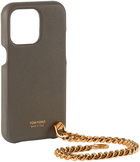 TOM FORD Grey Leather iPhone 12 Case