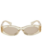 Miu Miu Eyewear Women's 11WS Sunglasses in Sand Transparent/Dark Brown 