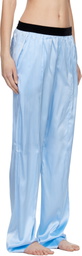 TOM FORD Blue Stretch Silk Satin PJ Lounge Pants
