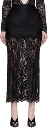 Rabanne Black Lace Midi Skirt
