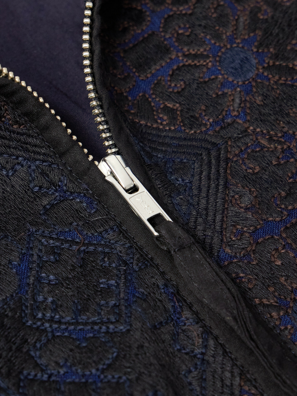 Kardo - Paiwand Studio Amardeep Embroidered Cotton-Herringbone Jacket - Blue