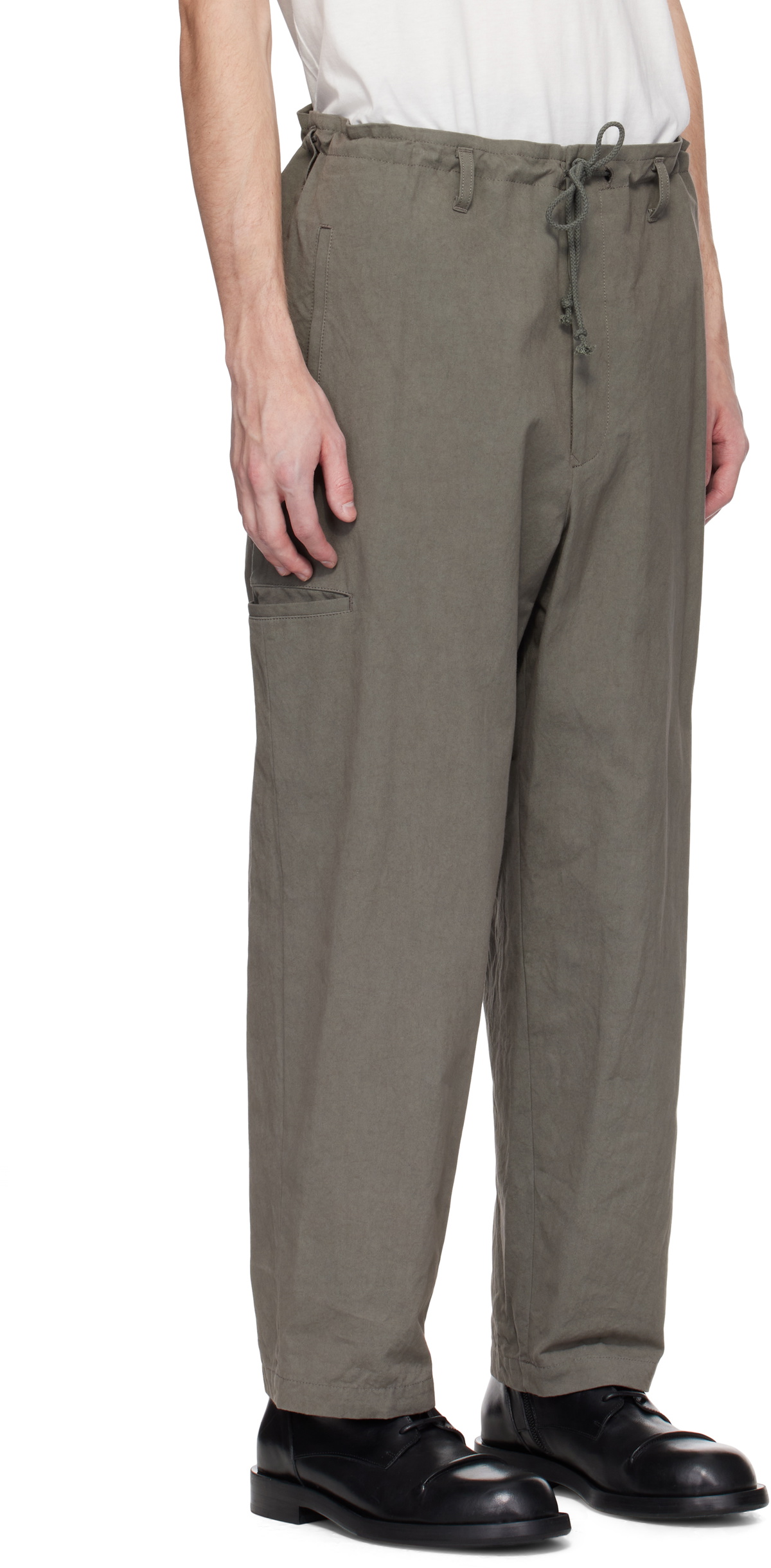 Y's For Men Gray Cotton Cargo Pants