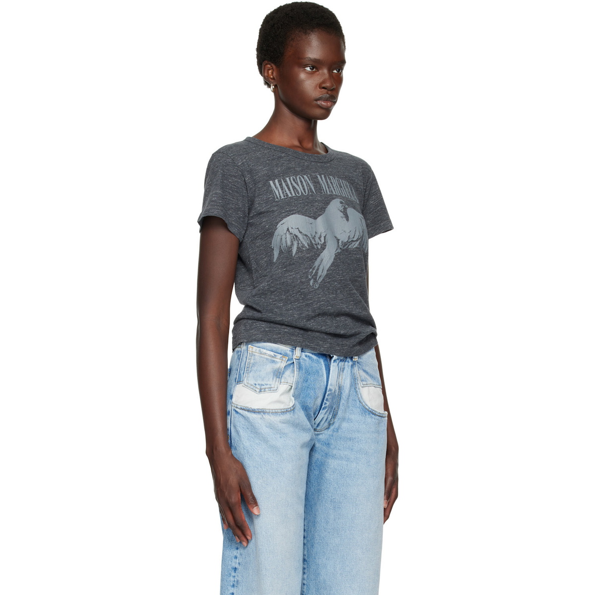 Maison Margiela Gray Bird Fitted T-shirt
