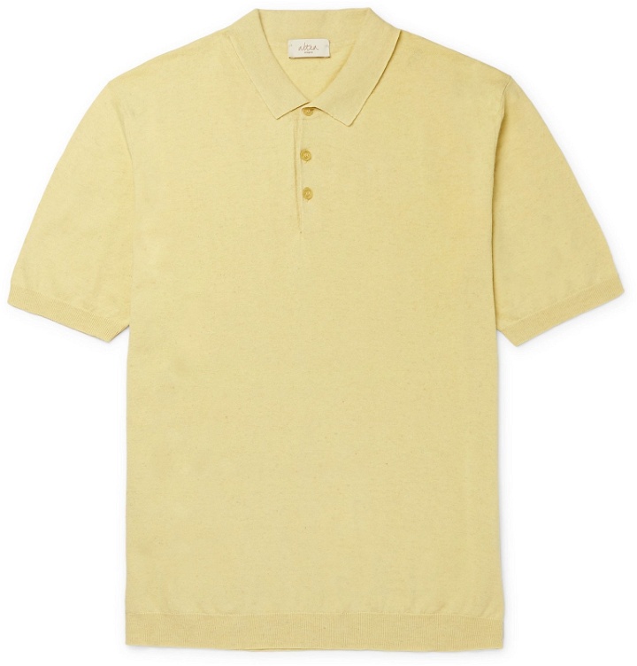 Photo: Altea - Linen and Cotton-Blend Polo Shirt - Yellow