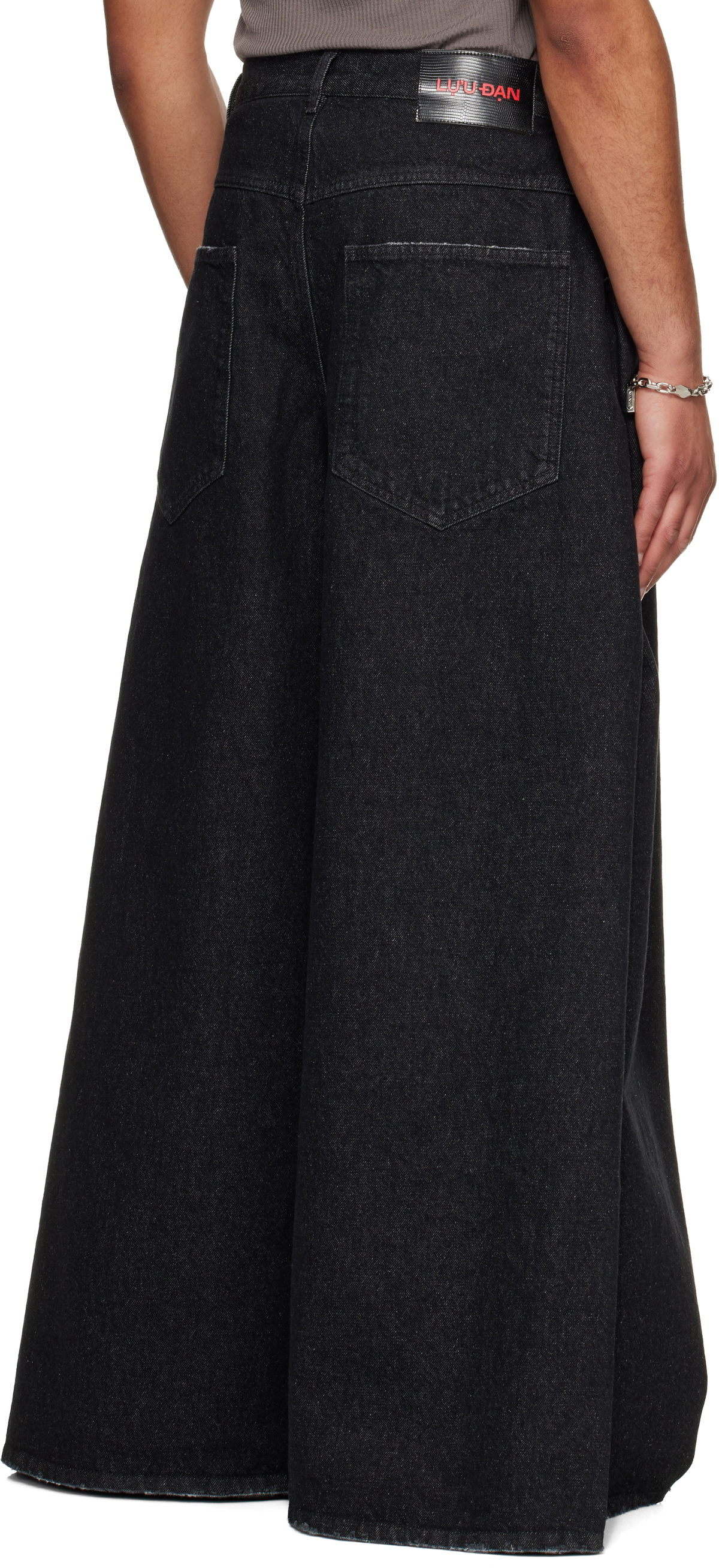 LU'U DAN Black Tie Maxi Jeans