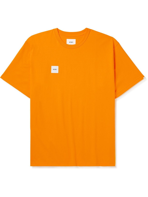 Photo: WTAPS - Logo-Appliquéd Cotton-Blend Jersey T-Shirt - Orange