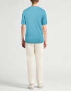 120% Lino Mens Sweater Azure
