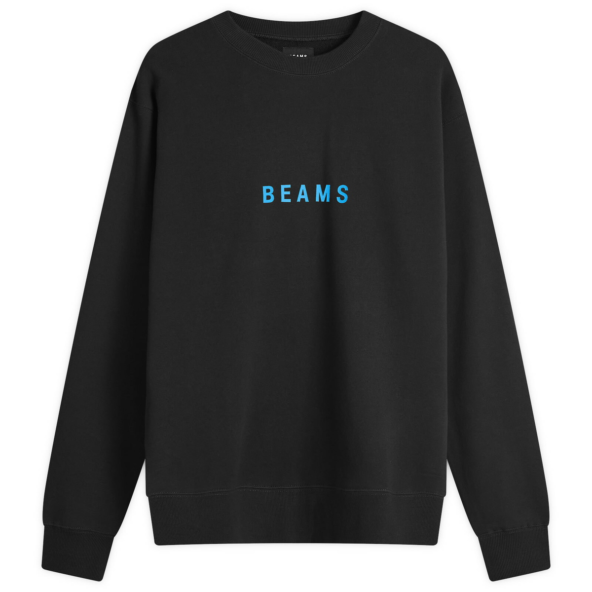 BEAMS Men's Logo Crew Sweatshirt in Black