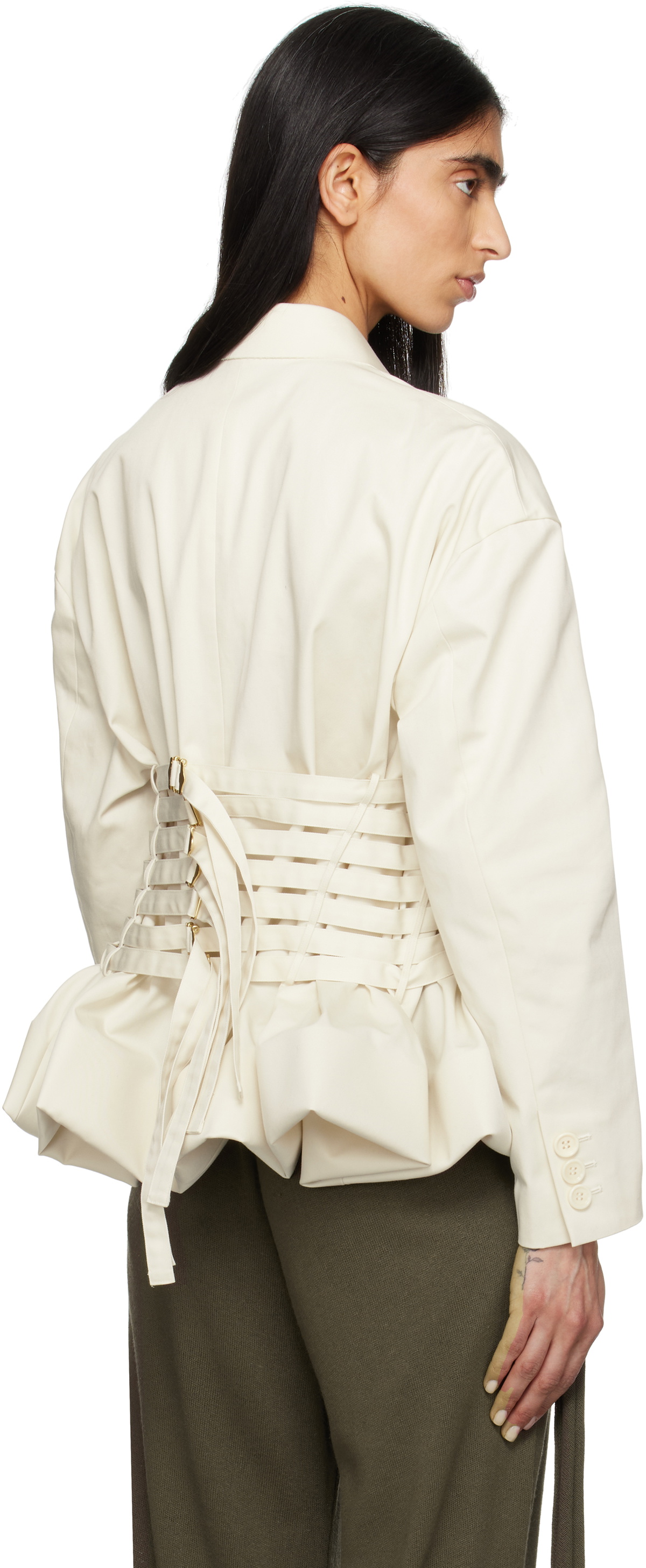 UNDERCOVER Off-White Buckle Blazer