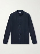 Boglioli - Grandad-Collar Linen Shirt - Blue