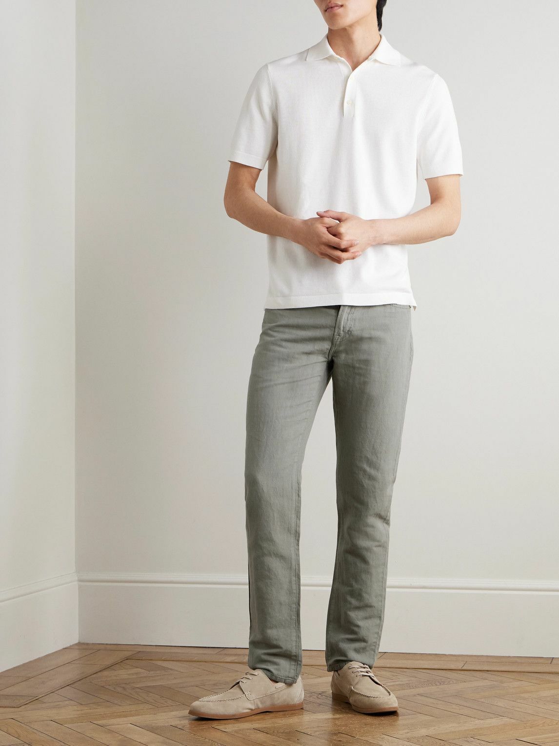 Sid Mashburn - Straight-Leg Hemp and Cotton-Blend Canvas Trousers - Green