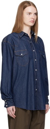 Carter Young SSENSE Exclusive Blue Denim Western Shirt