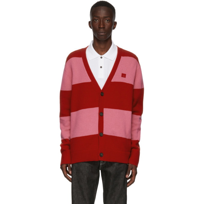 Photo: Acne Studios Red and Pink Block Stripe Cardigan