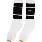 Noah NYC White and Black Varsity Stripe Socks